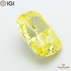 Diamant de laboratoire CVD de qualité supérieure, taille coussin, certifié IGI, clarté VS1, couleur jaune vif fantaisie, 4,01 carats, pour bijoux exquis - Product Image 3