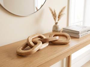 Cadena de Eslabones de Madera Grande para Decoración de Mesa de Centro, Escultura de Cadena de Madera Tallada a Mano, Eslabones Redondos, Decoración Artística para Mesa - Product Image 2