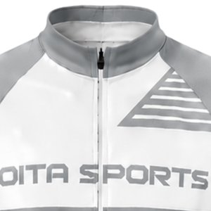 Ensemble maillot et short de cyclisme gris clair et blanc, manches courtes, fermeture éclair intégrale, séchage rapide, rembourré, pour équipe de course, entraînement et performance sportive - Product Image 3