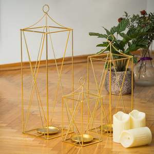 Farol Decorativo Nórdico de Hierro sin Llama, Hexagonal, Geométrico, Hecho a Mano, Resistente al Calor, Adornos Románticos para Mesa de Boda y Hogar - Product Image 6