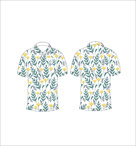 Chemise de golf à manches courtes en polyester imprimée par sublimation, style hawaïen jaune personnalisé, décontractée, respirante, pour les vacances - Product Image 3