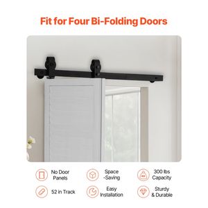 Kit Binario per Porta Scorrevole a Soffietto (Barn Door) da 36 Pollici, Montaggio Superiore, Resistente, Installazione Semplice, Scorrimento Fluido e Silenzioso, Facile da Installare - Product Image 2