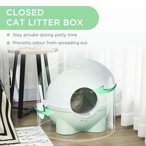 Lettiera per Gatti XL in Acciaio Inossidabile con Pedale Facile da Pulire, Verde Chiaro - Product Image 6
