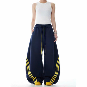 Pantalon de survêtement large pour homme 2026, style hip-hop, en tissu épais peigné, imperméable, respirant, taille élastique avec cordon de serrage, écologique, ODM - Product Image 6