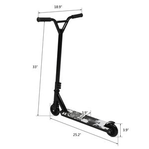 Trottinette Freestyle noire pour adolescents et adultes, pliable, pour l'exercice en plein air, planche à roulettes à deux roues, pliable, 100 kg max, aluminium - Product Image 4