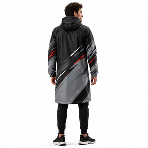 Chaqueta Impermeable Larga con Capucha y Diseño de Sublimación Personalizado, Cortavientos, Ropa de Lluvia para Exteriores con Logotipo Personalizado para Hombre - Product Image 4
