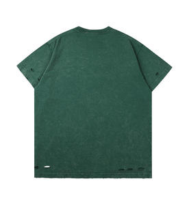T-shirt à manches courtes en denim délavé surdimensionné pour homme, noir uni, style décontracté - Product Image 5