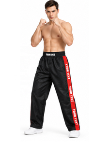 Pantalon de kickboxing professionnel à rayures latérales, taille haute, confortable, pour l'entraînement en arts martiaux, karaté, MMA, en vente - Product Image 1