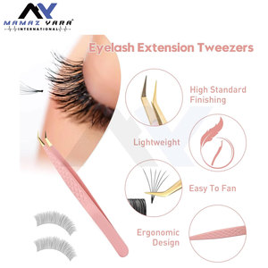 Pinces à cils professionnelles de qualité supérieure à pointe incurvée pour l'isolation et l'extension des cils individuels, couleur personnalisée - Product Image 4
