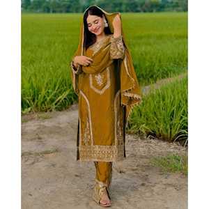 Ensemble haut-bas et dupatta fantaisie rose taille L pour femmes Kavya Fab pour les fêtes - Product Image 3