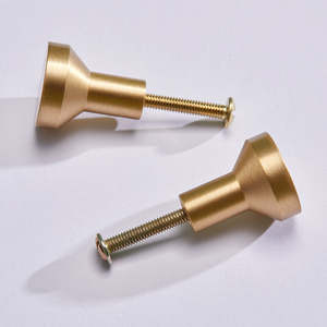 Minimalist Head Solid Brass <b>Cabinet</b> <b>Knob</b> Brushed <b>Gold</b> Finish Traditional Durable Adjustable Drawer Pull Kitchen <b>Cabinet</b> Wardrobe - Product Image 5