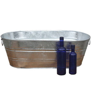 Seau à glace ovale galvanisé pour vin et bière, portable, pour fêtes, articles de bar, seau à champagne avec poignée en corde - Product Image 2