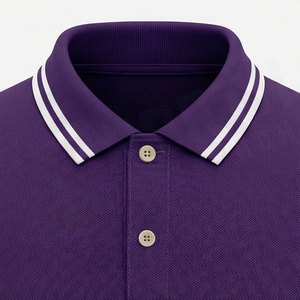 Polo à manches courtes pour homme, couleur unie, tricot piqué en coton, design décontracté et respirant - Product Image 4