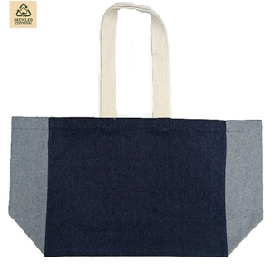 กระเป๋าผ้าเดนิมชายหาด 400 GSM ขนาด 45x35x20 ซม. รับทำโลโก้ตามสั่ง ขายส่ง OEM แบรนด์ส่วนตัว สั่งซื้อจำนวนมาก รุ่น SS46 ใช้ซ้ำได้ - Product Image 2