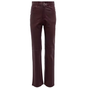 Pantalones de Gamuza para Mujer de Color Sólido, Pantalones de Cuero Genuino de Venta Caliente, Nuevo Diseño de Pantalones de Cuero para Mujer - Product Image 1