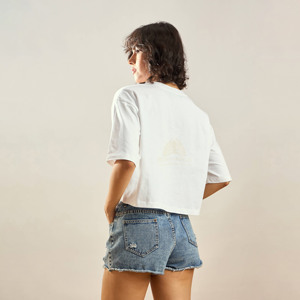 Camiseta Corta Holgada de Verano para Mujer, Ecológica, 100% Algodón, Ligera, Moderna, de Corte Regular, Manga Corta, Tela Suave, Venta al Por Mayor - Product Image 2