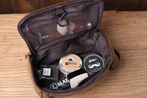 Bolsa de Aseo Grande de Lona y Cuero para Viaje, Neceser Vintage con Logotipo Personalizado, Estuche Organizador de Cosméticos LCTB-0045 - Product Image 4