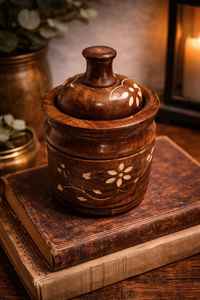 Pot de rangement en bois artisanal pour une décoration naturelle de cuisine et une organisation écologique de la cuisine. - Product Image 5