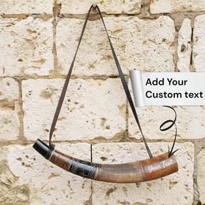 Cuerno Nórdico Pulido Ecológico de ILAHI, Cuerno Natural de Búfalo con Correas de Cuero - Estilo Religioso Feng Shui, Nuevo para Navidad - Product Image 5