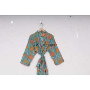 Kimono Ligero de Algodón para Mujer, Estampado Floral, Talla Única, Ropa de Playa, Cubre Bikini, para Verano y Otoño, Ropa de Dormir - Product Image 6