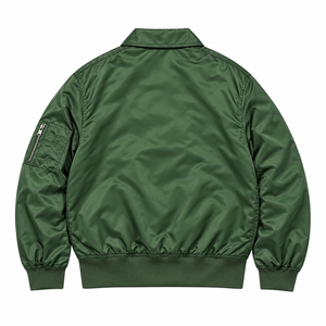 Chaqueta bomber vintage para hombre con cuello vuelto, azul sólido, cortavientos, con cremallera. - Product Image 5