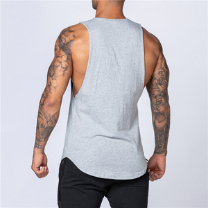 Débardeur sans manches gris pour homme, col rond, couleur unie, style décontracté, tricoté en coton - Product Image 5