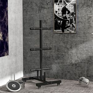 "Adjustable Foldable Fitness Equipment Weight <b>Plate</b> <b>Rack</b> for 2 Inch <b>Plates</b> 440lbs Capacity with Wheels & Clamps" - Product Image 2