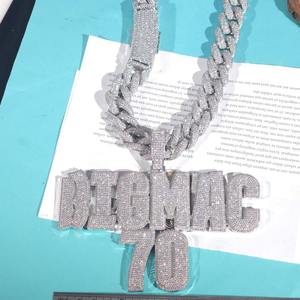 CONCEPTION Comprar Cadena Cubana de Plata 925 Chapada en Oro con Nombre Personalizado de Moissanita, Joyería Unisex Estilo Hip Hop, Certificado GRA, Regalo - Product Image 6