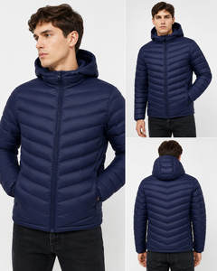 Chaqueta Acolchada Ligera con Capucha para Hombre, Chaqueta de Invierno Aislada, Logotipo Personalizado, OEM, ODM, Venta al Por Mayor - Product Image 5