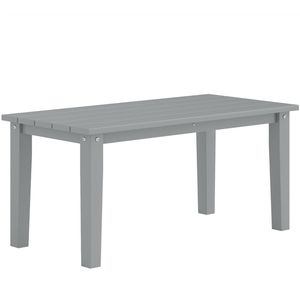 Tavolo da Pranzo Rettangolare Grigio per Esterni, Giardino e Terrazza (Solo Tavolo) - Product Image 5