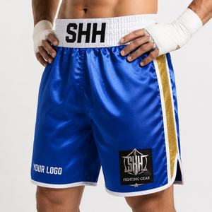 กางเกง MMA แบบสั่งทำพิเศษสำหรับผู้ชาย ผ้าโพลีเอสเตอร์ผสมสแปนเด็กซ์ กางเกงชกมวยแห้งเร็ว น้ำหนักเบา ยืดหยุ่น เหมาะสำหรับฝึกซ้อม MMA มวยไทย - Product Image 2