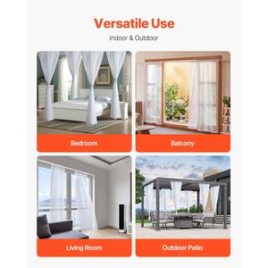 Tende Trasparenti Bianche Lunghe 84 Pollici, Set da 2 Pannelli con Doppio Passante per Asta, 100% Poliestere, Facile Installazione - Product Image 2