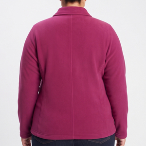 Veste polaire d'hiver pour femme, en molleton polaire, avec fermeture éclair intégrale, poche poitrine et col rabattable, pour l'extérieur, vente en gros - Product Image 2