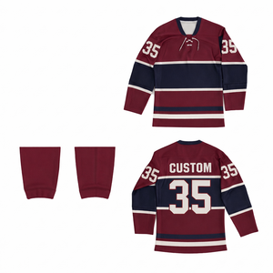 MANUFACTURER Custom polyester mesh Ice Hockey Jersey CUSTOM Team name number Breathable Fabric <b>Sports</b> <b>Apparel</b> Wholesale jersey - Product Image 1