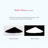 Poudre DTF noire et blanche 1kg pour transfert thermique à l'encre blanche, adhésif thermofusible, pour personnalisation de t-shirts (vente en gros)