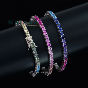 Pulseras de Plata 925 para Mujer con Diamantes de Laboratorio de Corte Redondo, Joyería de Lujo para Uso Diario con Piedras de Colores - Product Image 4