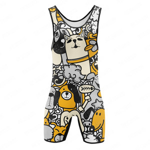 Custom Made Men's Cheap Wrestling <b>Singlets</b> Sublimated Printing Funny Fighting Outfit <b>Weightlifting</b> <b>Singlet</b> for Sale - Product Image 5