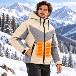 USB <b>Heated</b> Winter Jacket <b>Men</b> Women Rechargeable Battery Outdoor Hooded <b>Coat</b> Smart Temperature Control OEM ODM - Product Image 4