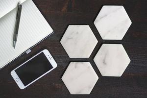 Juego de cuatro posavasos de mármol italiano con base de corcho para decoración de mesa DIY - Product Image 2