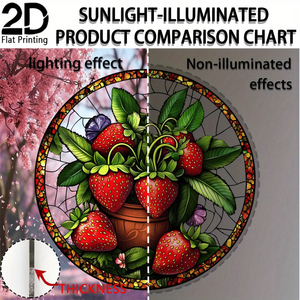 Ornamenti da Giardino in Acrilico a Forma di Fragola, Decorazione Colorata da Appendere a Finestre e Pareti, Regalo Unico per Amanti della Natura - Product Image 6