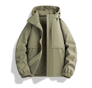 แจ็คเก็ตลำลองดีไซน์ล่าสุด คุณภาพสูง สำหรับฤดูใบไม้ร่วง แห้งเร็ว ระบายอากาศได้ดี ปรับแต่งโลโก้ด้านหน้าได้ ขายส่ง เสื้อกันลมผู้ชาย - Product Image 5