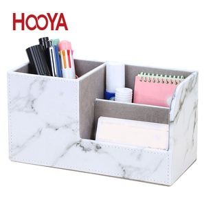 Mini boîte de rangement moderne à tiroir en PU Porte-stylo de bureau Séparation de la plaque de séparation amovible Cadeau multifonctionnel Porte-stylo en cuir - Product Image 4