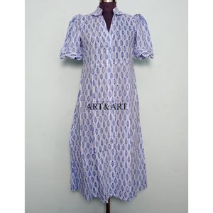 Vestido Midi de Algodón para Mujer con Estampado Floral, Cuello en V, Manga Corta, Estilo Boho, para Bodas, Fiestas Casuales, Traje de Baño, Vestido con Cordones - Product Image 3