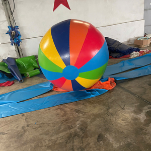 Ballons de plage en PVC à rayures de football de haute qualité, flotteurs de piscine, jeux aquatiques pour enfants en plein air, gonflables multicolores personnalisés - Product Image 3