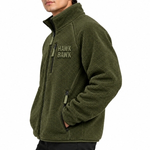 <b>Men</b> <b>Sherpa</b> Fleece <b>Jacket</b> High Neck Warm Casual Winter Outerwear High Collar Design Side Pocket Detail Comfortable Regular Fit - Product Image 3