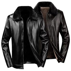High Quality Custom Front New Design 100% Soft Warm Men Plus Size Crew Neck Pocket <b>Synthetic</b> <b>Leather</b> - Product Image 1