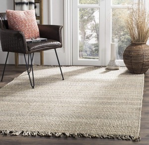Handwoven Natural Jute <b>Rug</b> with Fringe Eco-Friendly Rustic Area Carpet - Product Image 6