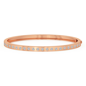 Best Quality 14k Solid Gold <b>Bracelet</b> Comes With Brilliant Round Cut Lab Grown Diamond Openable <b>Bangle</b> <b>Bracelet</b> Handmade Jewelry - Product Image 5