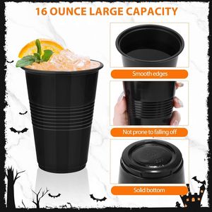 50-Pack 16 Oz Disposable <b>Plastic</b> Cups Solid Color Strong & Sturdy <b>Drinkware</b> for Parties & Birthdays - Product Image 3