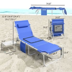 Set di 2 Sedie Pieghevoli da Giardino Blu Navy per Esterni, Ideali per Prendere il Sole - Product Image 5